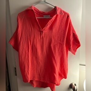 Michael Stars Gauze Coral Blouse NWOT